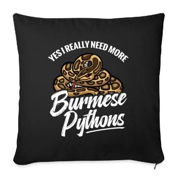  Python Lover Snake Mom Terrarium Reptile Dad - Sofa pillowcase 17,3'' x 17,3'' (45 x 45 cm) - black - Front