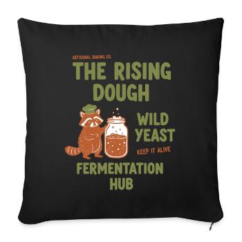 Sauerteigbrot Backbacker Wildhefe steigt auf - Sofakissenbezug 45 x 45 cm - Schwarz - Vorne