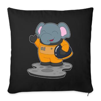 Elephant Astronaut Space - Sofa pillowcase 17,3'' x 17,3'' (45 x 45 cm) - black - Front