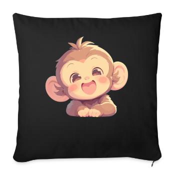 Macaque Macaque - Sofa pillowcase 17,3'' x 17,3'' (45 x 45 cm) - black - Front