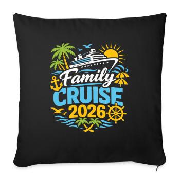 Family Cruise 2026 - Sofa pillowcase 17,3'' x 17,3'' (45 x 45 cm) - black - Front