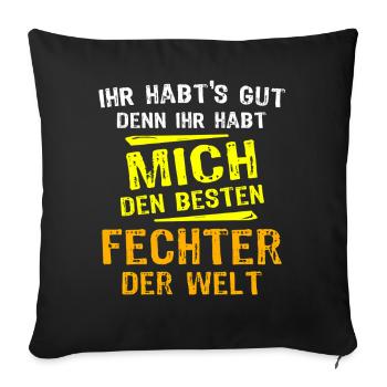 Fencer Gift - Sofa pillowcase 17,3'' x 17,3'' (45 x 45 cm) - black - Front