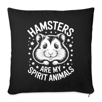 Hamster Sayings Hamster Funny Hamster Gift - Sofa pillowcase 17,3'' x 17,3'' (45 x 45 cm) - black - Front