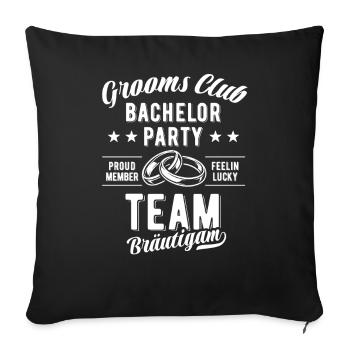 Club des Mariés d’équipe | Enterrement de vie de garçon - Housse de coussin décorative 45 x 45 cm - noir - Devant