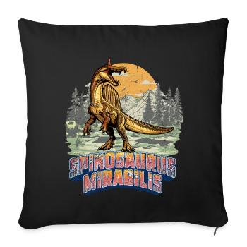 Spinosaurus Mirabilis Retro New Dinosaur - Sofa pillowcase 17,3'' x 17,3'' (45 x 45 cm) - black - Front