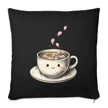 Cherry Blossom Sakura Cherry Blossom - Sofa pillowcase 17,3'' x 17,3'' (45 x 45 cm) - black - Front