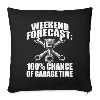 Prévisions du week-end : 100 % du temps de garage - Housse de coussin décorative 45 x 45 cm - noir - Devant