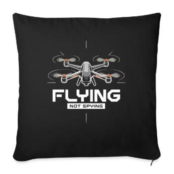 Drones fly no spying technology - Sofa pillowcase 17,3'' x 17,3'' (45 x 45 cm) - black - Front