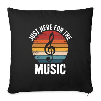 Just because of the music here colorful retro music look - Sofa pillowcase 17,3'' x 17,3'' (45 x 45 cm) - black - Front