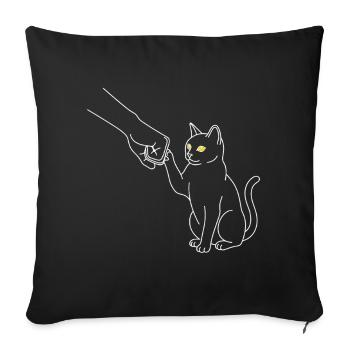 Chemise pour chats pour les amoureux des chats - Housse de coussin décorative 45 x 45 cm - noir - Devant