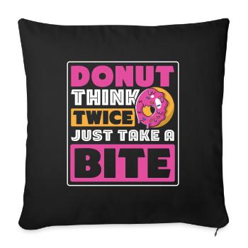 Restauration rapide en donuts - Housse de coussin décorative 45 x 45 cm - noir - Devant