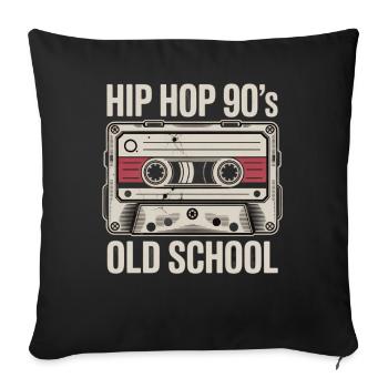 Hip Hop 90s Old School Cassette - Sofa pillowcase 17,3'' x 17,3'' (45 x 45 cm) - black - Front