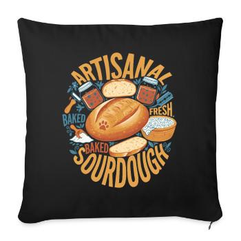 Artisanal Fresh Baked Sourdough Bread Baking Era - Sofa pillowcase 17,3'' x 17,3'' (45 x 45 cm) - black - Front