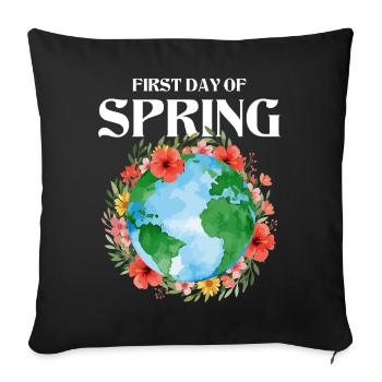 First Day Of Spring Happy Easter Ostara - Sofa pillowcase 17,3'' x 17,3'' (45 x 45 cm) - black - Front