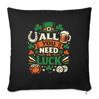 Tout ce dont vous avez besoin, c’est de la chance – La Saint-Patrick - Housse de coussin décorative 45 x 45 cm - noir - Devant