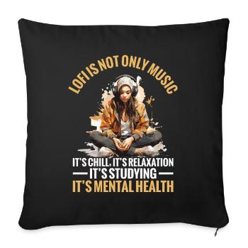  Lofi Hip Hop Music Relaxation Music Lover Lofi - Sofa pillowcase 17,3'' x 17,3'' (45 x 45 cm) - black - Front