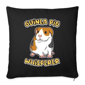 Chuchoteur de cochons d’Inde Mignon, Amateur d’animaux de compagnie Design - Housse de coussin décorative 45 x 45 cm - noir - Devant