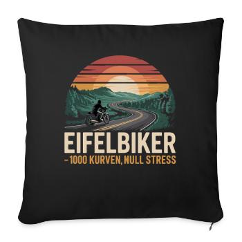 Eifelbiker 1000 Curves Zero Stress Motorcycle Eifel - Sofa pillowcase 17,3'' x 17,3'' (45 x 45 cm) - black - Front