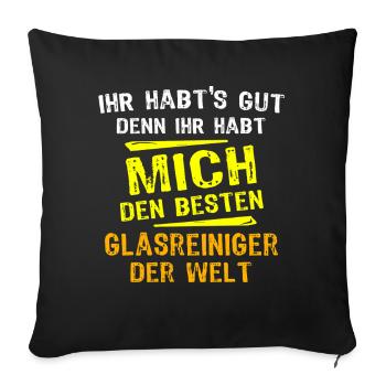 Cadeau pour nettoyant de verre - Housse de coussin décorative 45 x 45 cm - noir - Devant