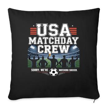USA Matchday Crew – Soccer Fan - Sofa pillowcase 17,3'' x 17,3'' (45 x 45 cm) - black - Front