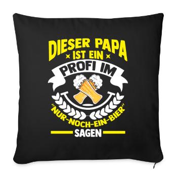 Bière, fête des pères, papa, papa - Housse de coussin décorative 45 x 45 cm - noir - Devant