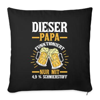 Bière, fête des pères, papa, papa - Housse de coussin décorative 45 x 45 cm - noir - Devant