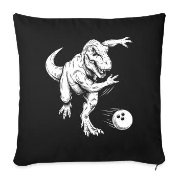 Bowlingspieler Dinosaurier Kinder Jungen Bowling - Sofakissenbezug 45 x 45 cm - Schwarz - Vorne