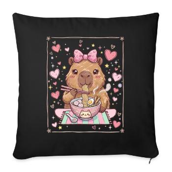 Bear Noodle Soup Love Glow - Sofa pillowcase 17,3'' x 17,3'' (45 x 45 cm) - black - Front
