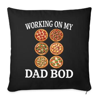 Pizza-Grid : Je travaille sur mon corps de père - Housse de coussin décorative 45 x 45 cm - noir - Devant