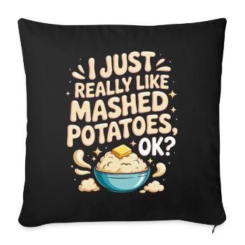 J’aime juste vraiment la purée, d’accord - Housse de coussin décorative 45 x 45 cm - noir - Devant