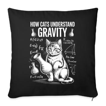 Dictions de chats de physique Blague de maths Cadeau de physique - Housse de coussin décorative 45 x 45 cm - noir - Devant