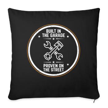 Garage Screwdriver Emblem Built In The Garage - Sofa pillowcase 17,3'' x 17,3'' (45 x 45 cm) - black - Front