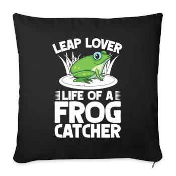 Frog Catcher Leap Lover Frog - Sofakissenbezug 45 x 45 cm - Schwarz - Vorne
