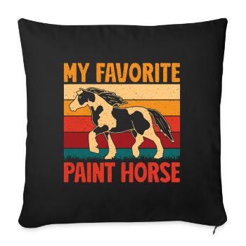Hobby Horse Rider PAint Horse English Riding Horse - Sofa pillowcase 17,3'' x 17,3'' (45 x 45 cm) - black - Front