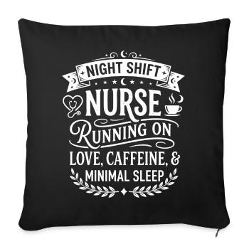 Nachtpflegeheldin Kaffee Liebe - Sofakissenbezug 45 x 45 cm - Schwarz - Vorne