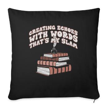 Echoes Through Words Slam Stack - Sofa pillowcase 17,3'' x 17,3'' (45 x 45 cm) - black - Front
