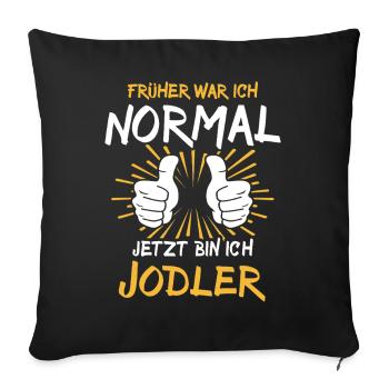 Yodel saying - Sofa pillowcase 17,3'' x 17,3'' (45 x 45 cm) - black - Front