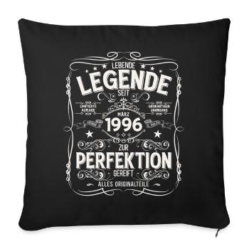 30th Birthday Gift Husband Vintage March 1996 - Sofa pillowcase 17,3'' x 17,3'' (45 x 45 cm) - black - Front