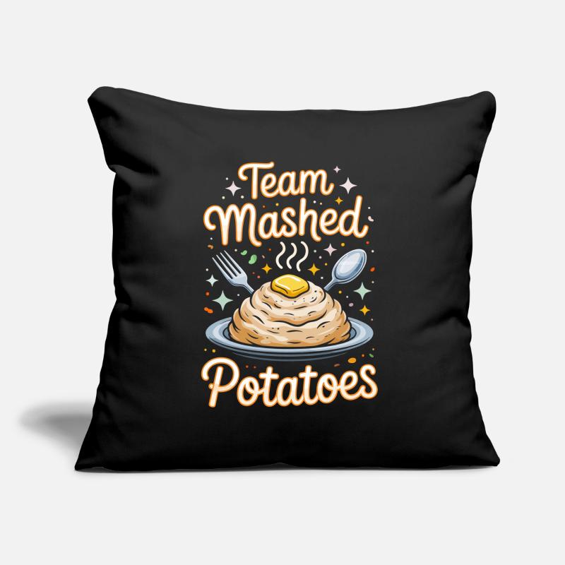 Conception de purée de pommes de terre en équipe Housse de coussin décorative 45 x 45 cm
