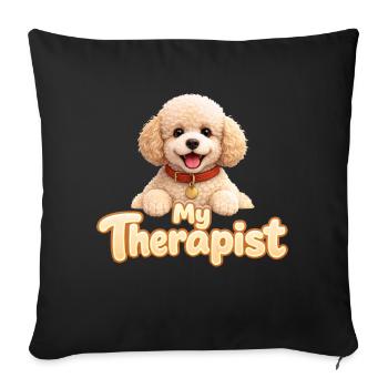 Poodle My Therapist - Sofa pillowcase 17,3'' x 17,3'' (45 x 45 cm) - black - Front