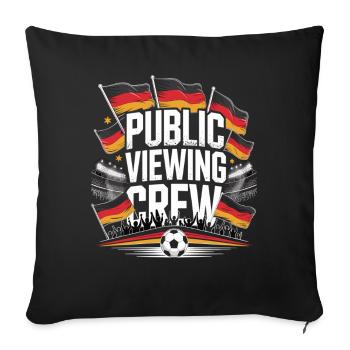Public Viewing Crew Football Fan - Sofa pillowcase 17,3'' x 17,3'' (45 x 45 cm) - black - Front