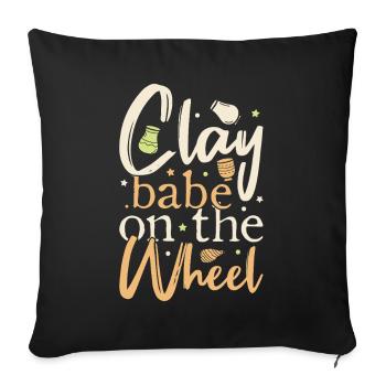 Cadeaux pour les potiers Clay Babe au tour - Housse de coussin décorative 45 x 45 cm - noir - Devant