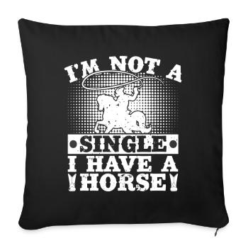 Équitation de rodéo : aucun n’a un cheval - Housse de coussin décorative 45 x 45 cm - noir - Devant