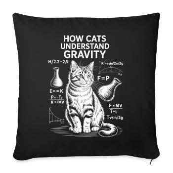 Dictions de chats de physique Blague de maths Cadeau de physique - Housse de coussin décorative 45 x 45 cm - noir - Devant
