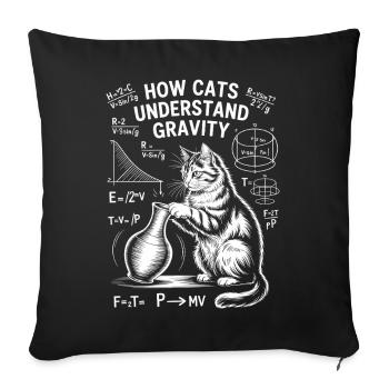 Dictions de chats de physique Blague de maths Cadeau de physique - Housse de coussin décorative 45 x 45 cm - noir - Devant