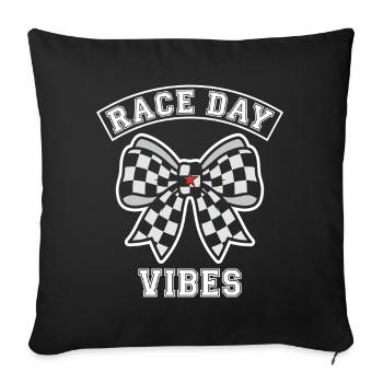 Race Day Vibes Plaid Bow - Sofa pillowcase 17,3'' x 17,3'' (45 x 45 cm) - black - Front