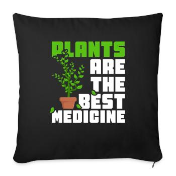 Plant Medicine - Sofa pillowcase 17,3'' x 17,3'' (45 x 45 cm) - black - Front