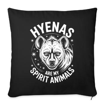 Paroles de la hyène Hyène Drôle de cadeau de hyène - Housse de coussin décorative 45 x 45 cm - noir - Devant