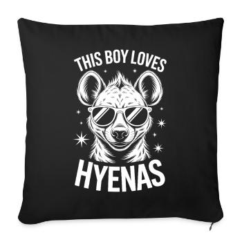 Paroles de la hyène Hyène Drôle de cadeau de hyène - Housse de coussin décorative 45 x 45 cm - noir - Devant