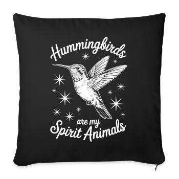 Hummingbird Sayings Hummingbird Funny Hummingbird Gift - Sofa pillowcase 17,3'' x 17,3'' (45 x 45 cm) - black - Front